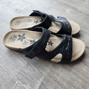 Abeo Biosystem Slide Sandals, Black, Size 7